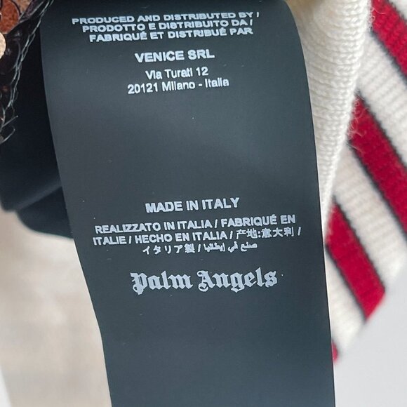 Palm Angels Sequin Track Jacket Zip Up Striped Oversized Coat Chocolate Brown - Picture 16 of 17